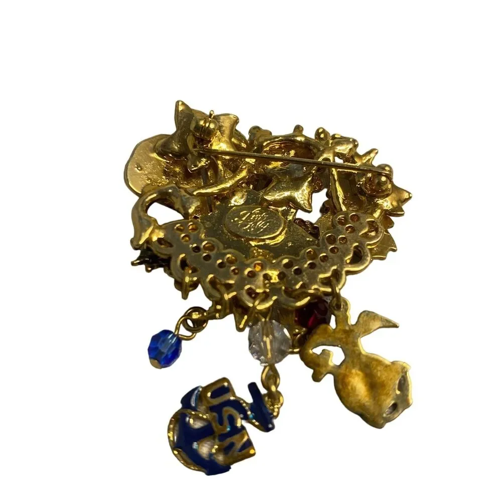 #8030 Kirks Folly USN Corpsman Brooch Rare Vintage